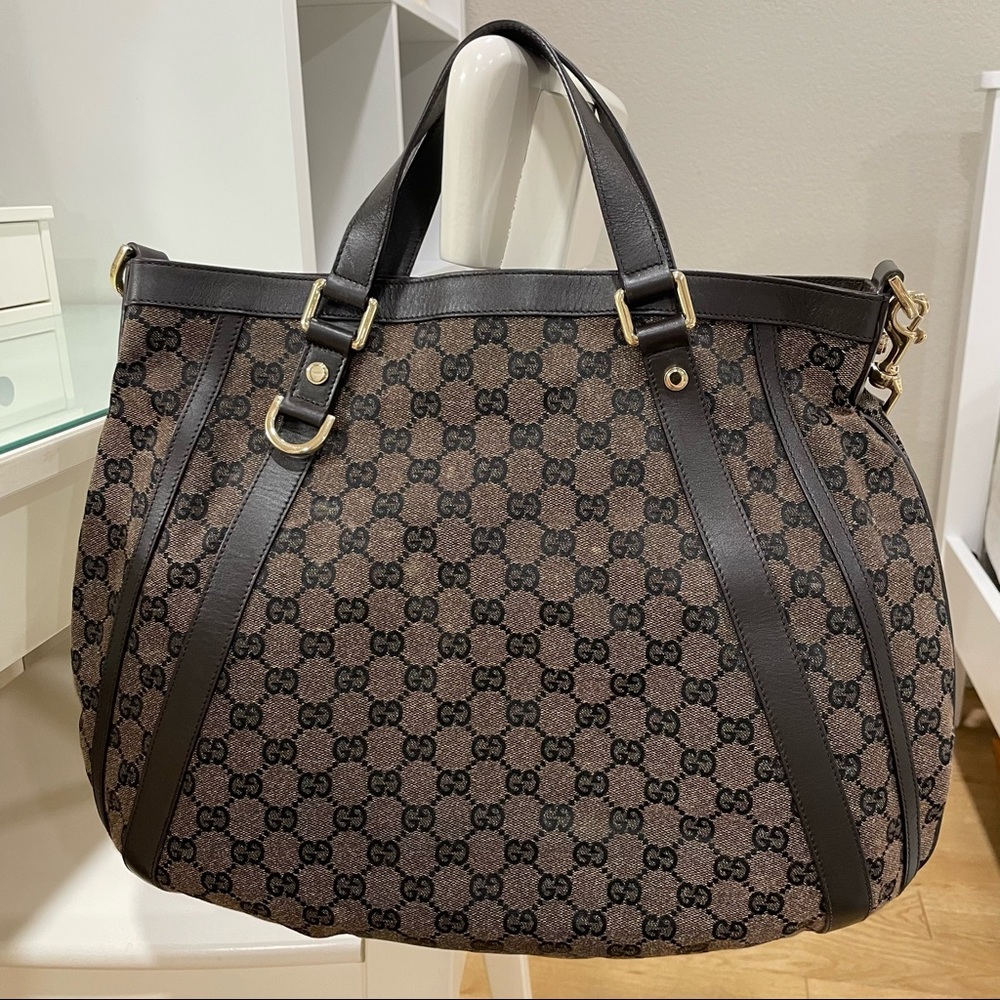 Gucci Brown GG Canvas Convertible Abbey Hobo Bag - Picture 4 of 16